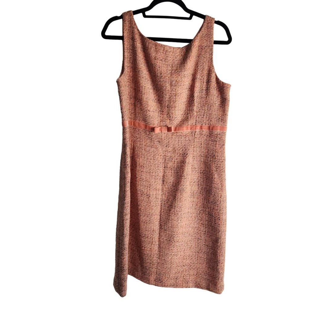 GAP Tweed Peach Velvet Bow Waist Mini Knee Length Dress 14